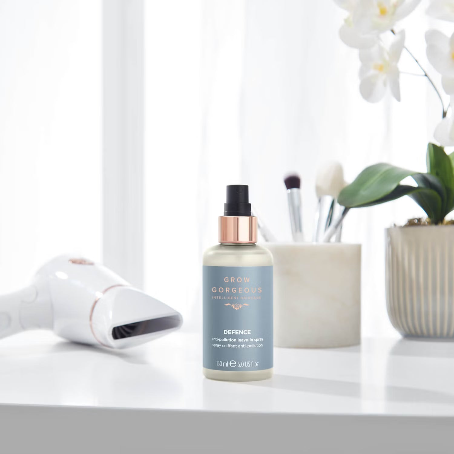 GROW GORGEOUS Defense Anti-Pollution Leave-In Spray - Защитный спрей для волос, 150 мл