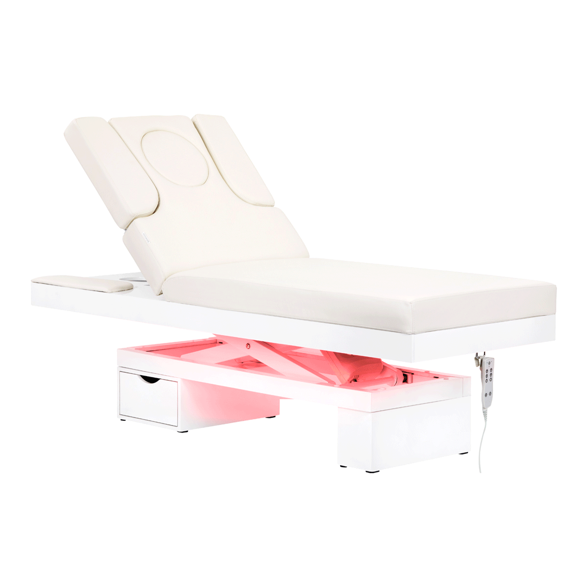 Cosmetology Couch Azzurro 815B, white, heated