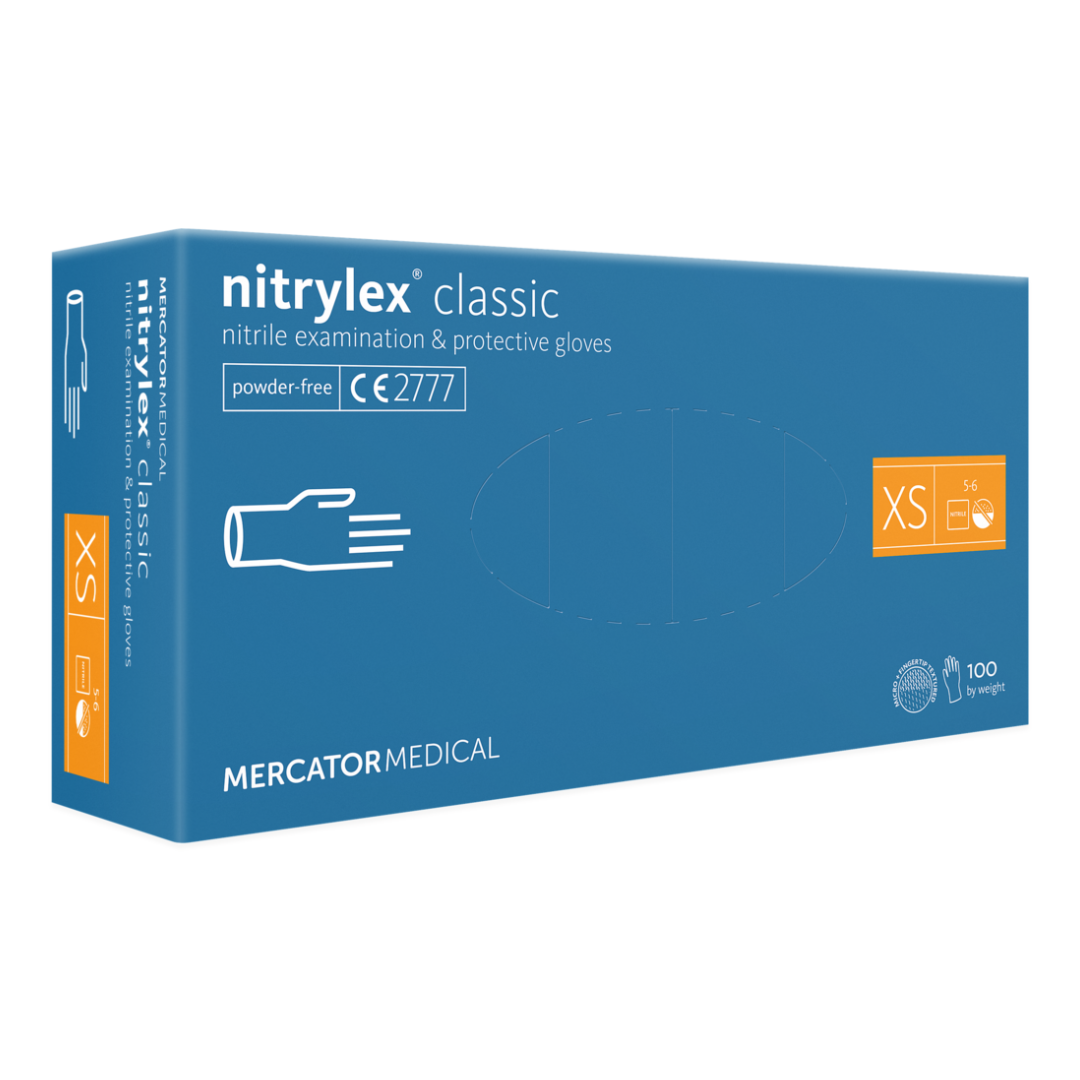 Nitrylex PF Disposable nitrile gloves, powder-free XS Blue, 100 pcs.