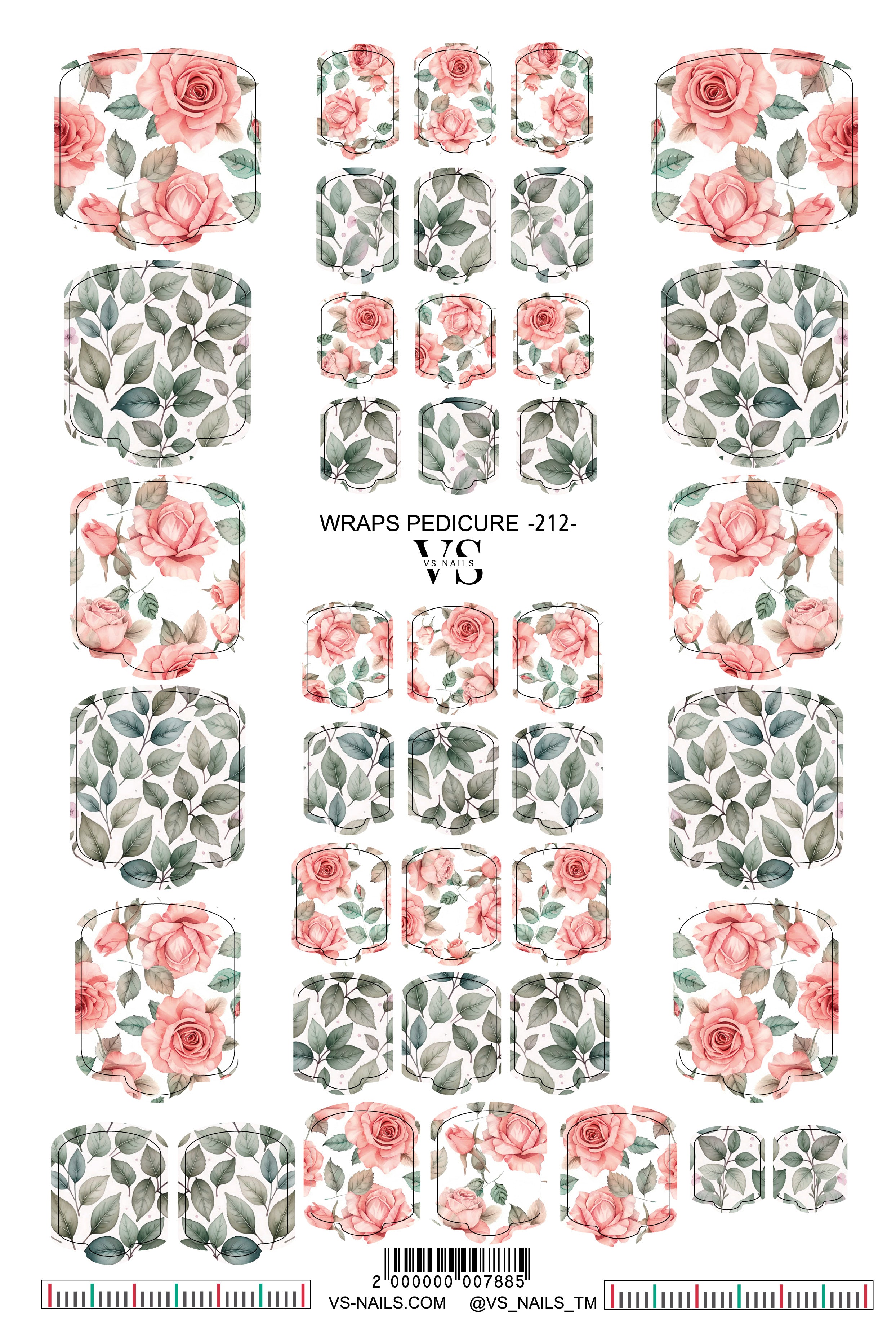 VS NAILS pedikiūro apvyniojimai Nr. 212