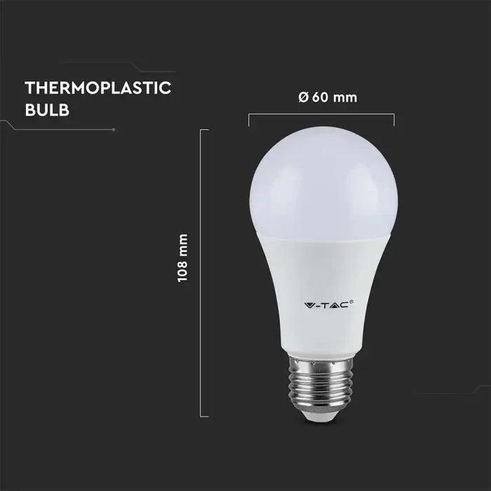 E27 8.5W(806Lm) LED bulb, A60, IP20, cold white light 6500K