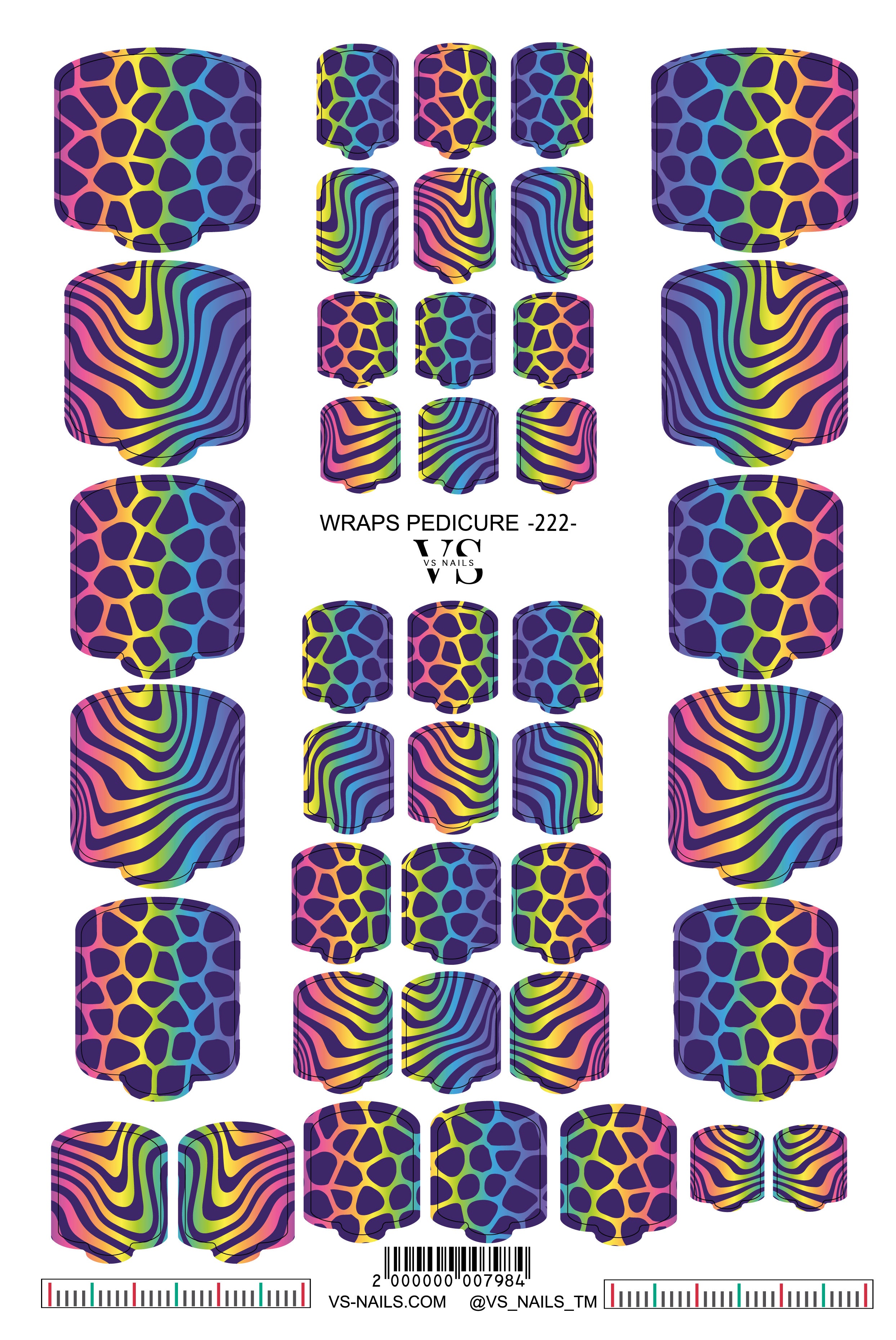 VS NAILS pedikiūro apvyniojimo juostelės Nr. 222