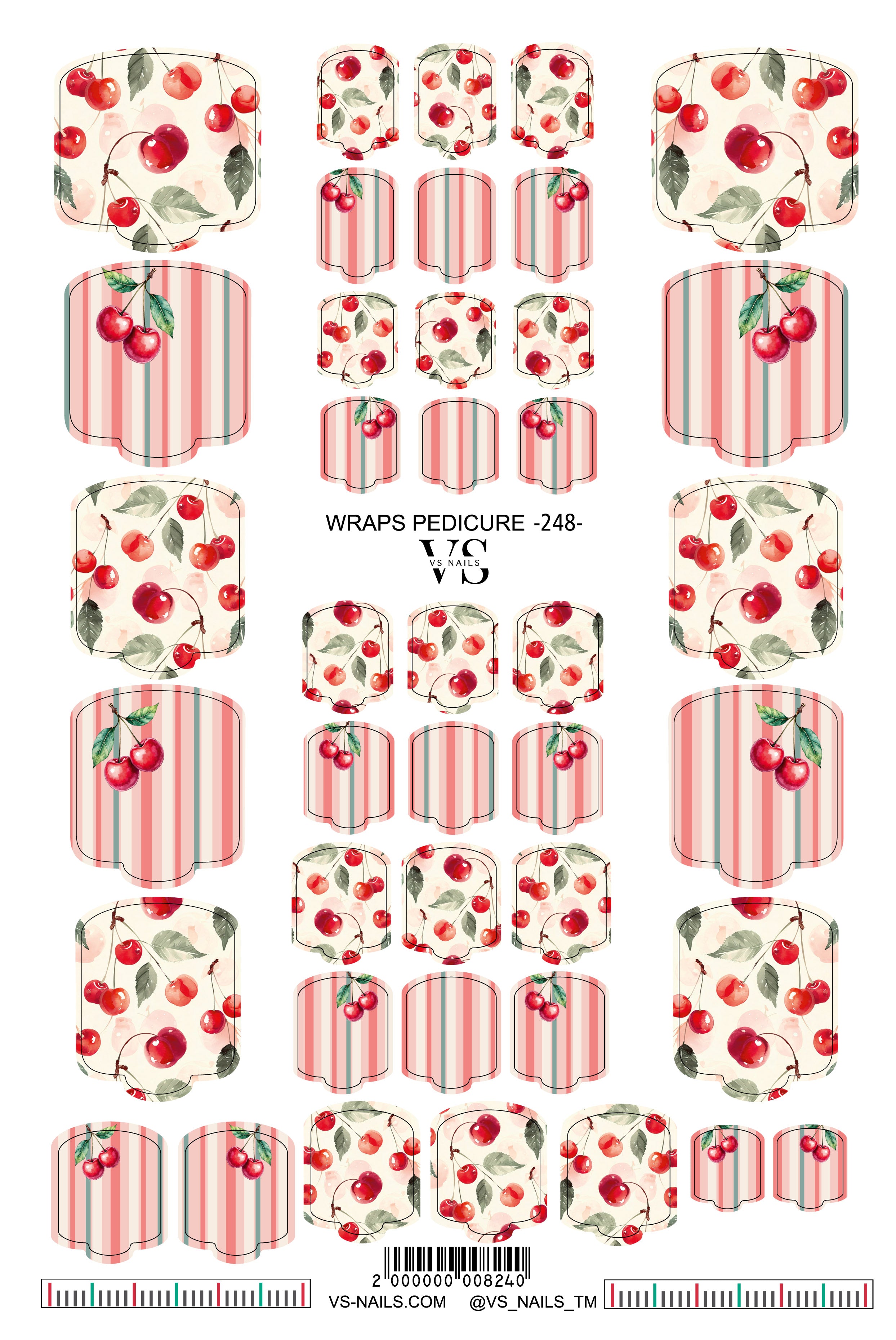 VS NAILS pedikiūro apvyniojimai Nr. 248
