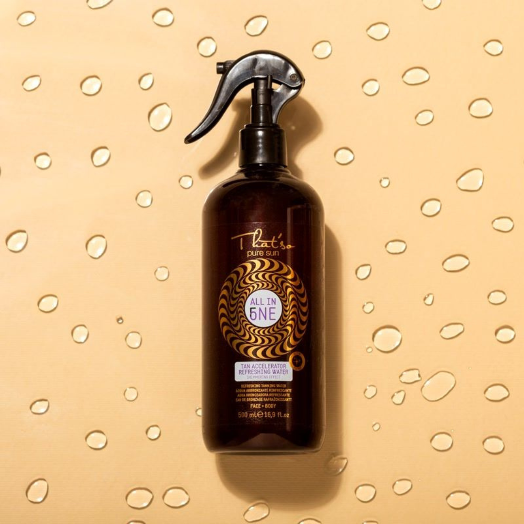 THAT'SO Tanning Accelerator - освежающая вода с блестками, 500 мл