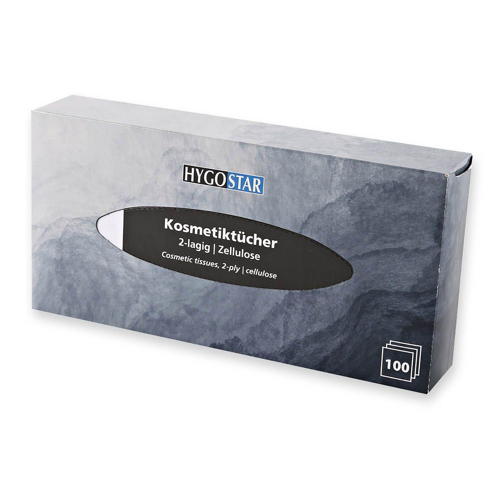 Cosmetic Tissues, 2-Ply Made of Cellulose by Hygostar, 100pcs