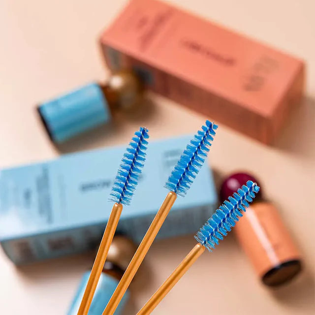 ELAN Eyelash and Eyebrow Brushes, 50 pcs. (Blue/Gold)