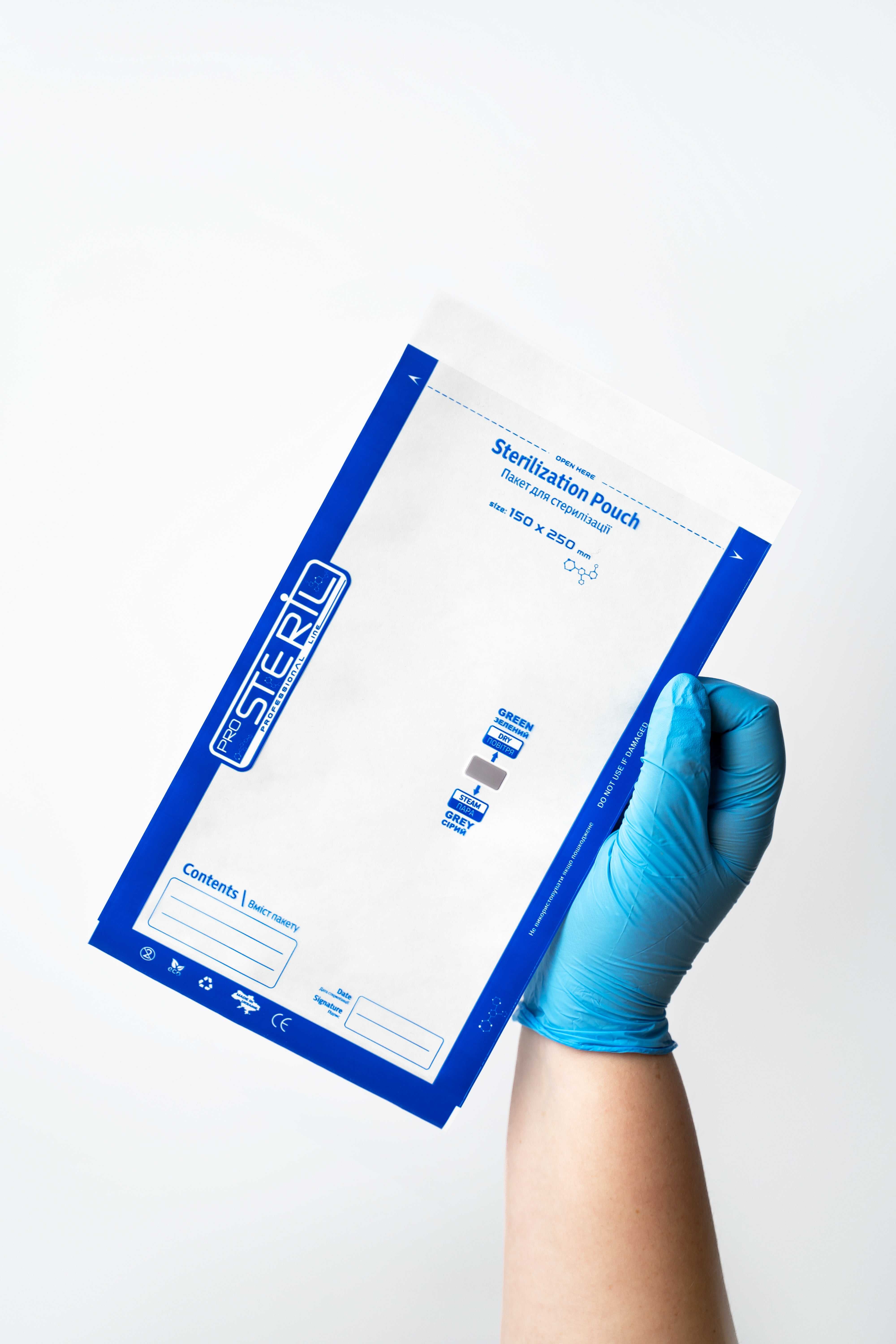 ProSteril Dry Air & Autoclave sterilization bags 150x250mm CPW with indicator 100pcs.