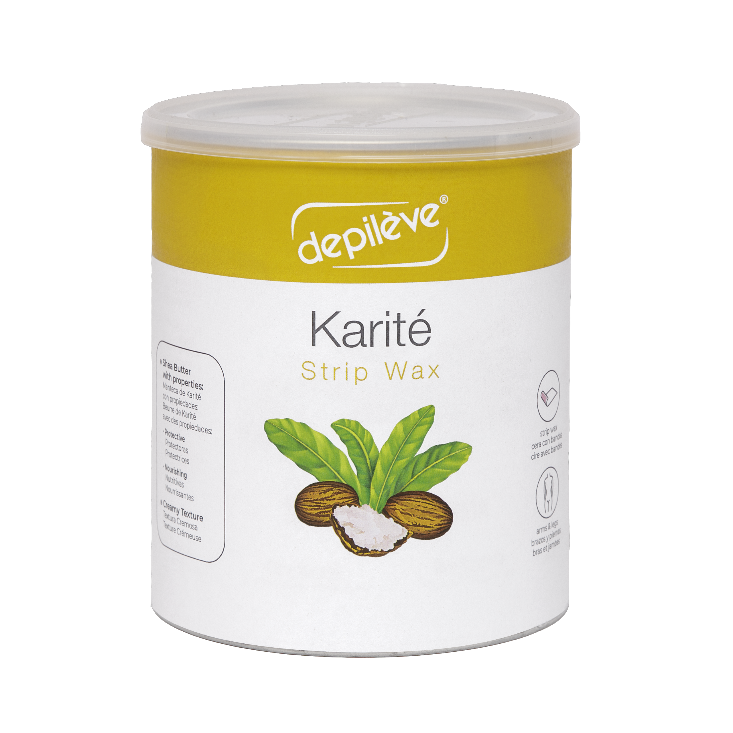 „Depileve“ KARITE (SHEA BUTTER) vaško juostelės 800 ml indelyje