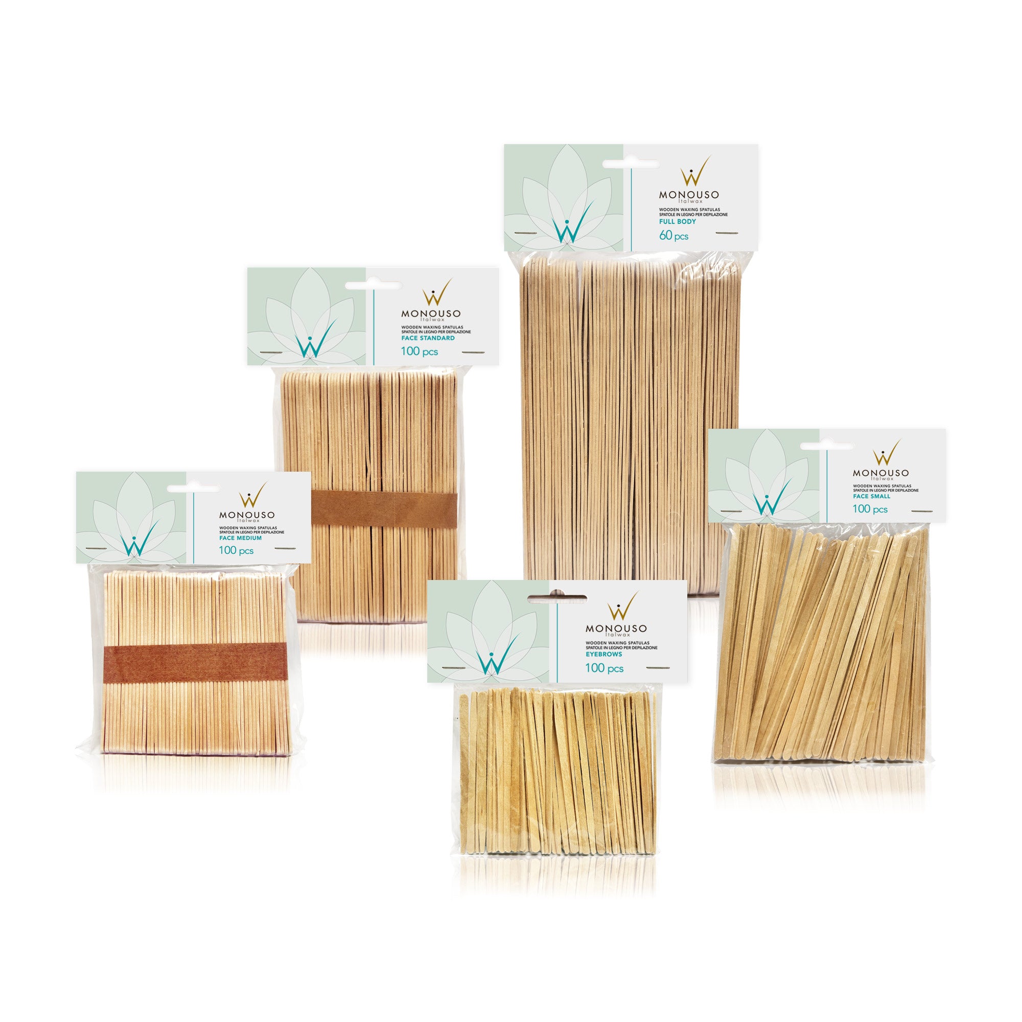 Italwax Wooden spatulas for waxing Eyebrows (D000218), 100 pcs