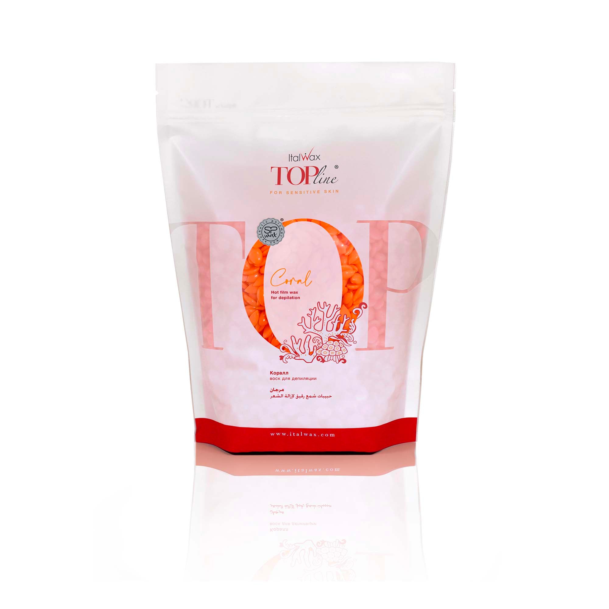 ItalWax TOPline Hot film wax in granules - CORAL 750 gr.