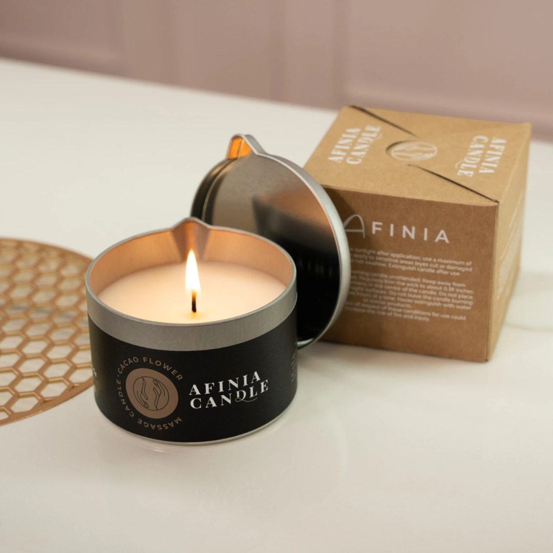 „Afinia“ aromatinė masažinė žvakė „Cacao Flower“, 150 g