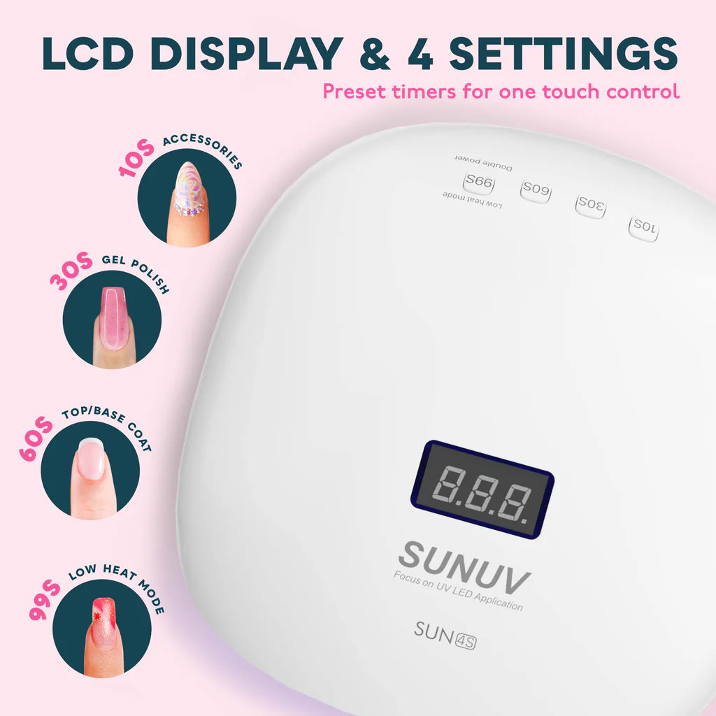 SUN4S Розовая УФ/ЛЕД настольная лампа с функцией Smart 2.0
