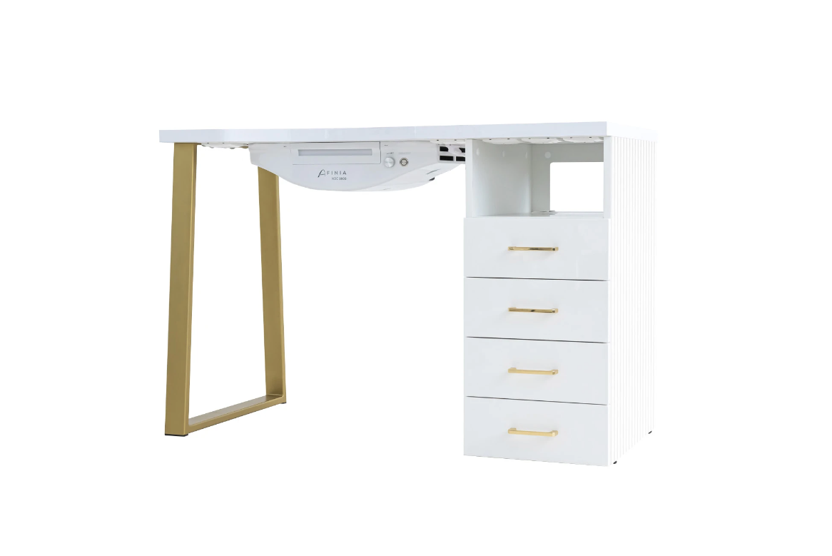 Afinia Manicure table Prime Gold with built-in dust collector NDC 2000
