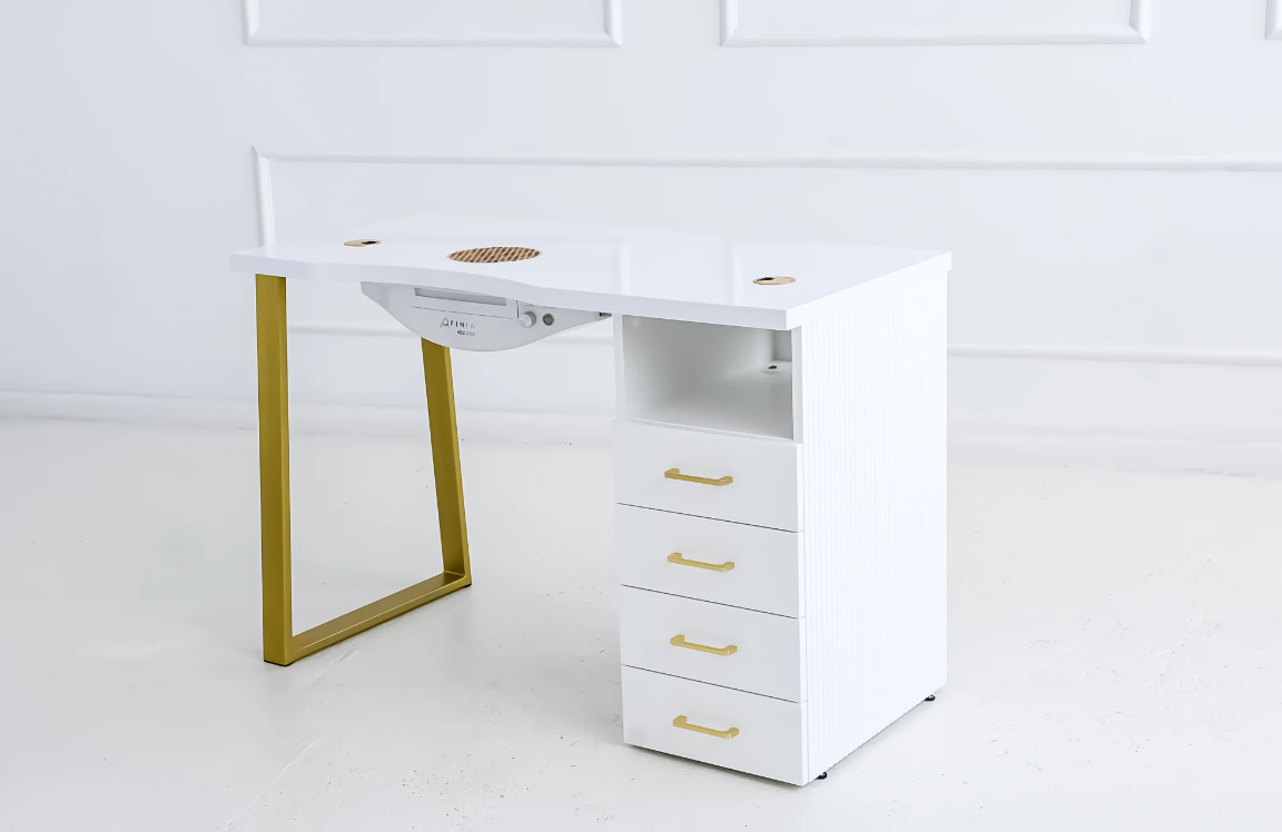 Afinia Manicure table Prime Gold with built-in dust collector NDC 2000