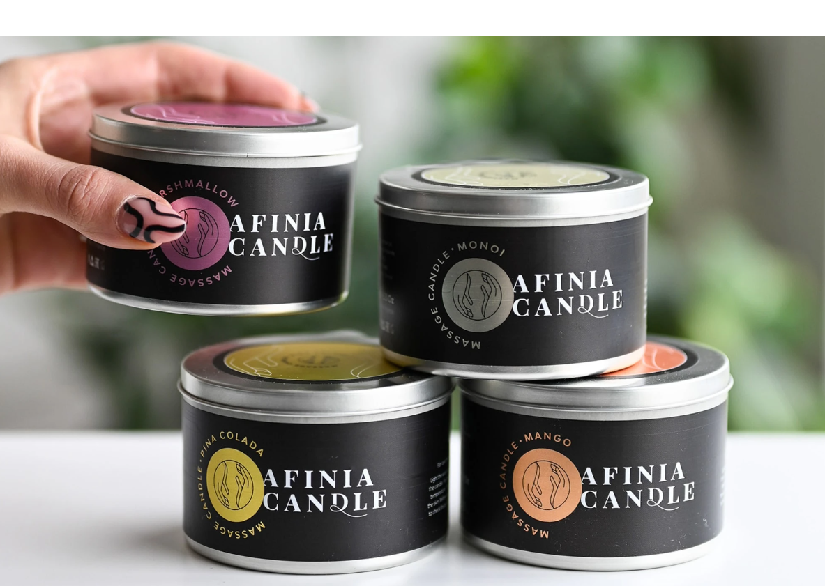 „Afinia“ aromatinė masažinė žvakė „Cacao Flower“, 150 g