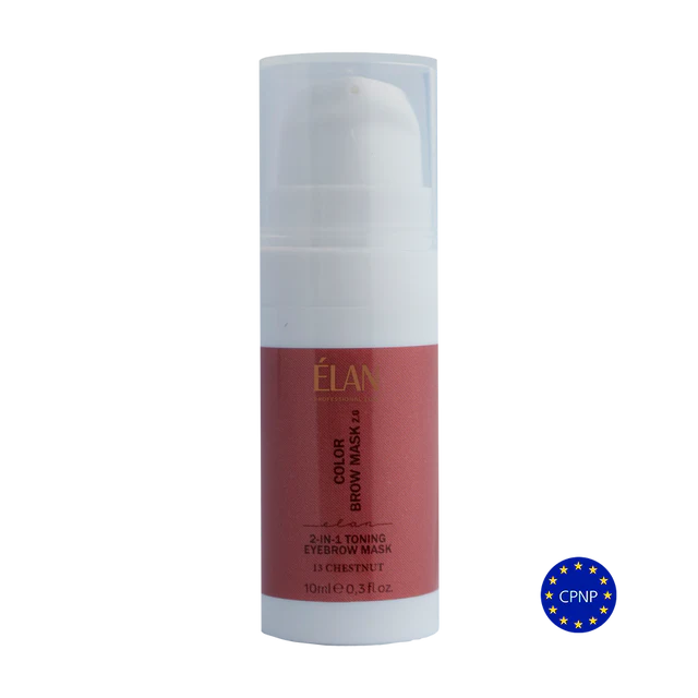 ELAN Tonizuojanti antakių kaukė, Spalvota antakių kaukė 2in1 Kaštonas, 10 ml