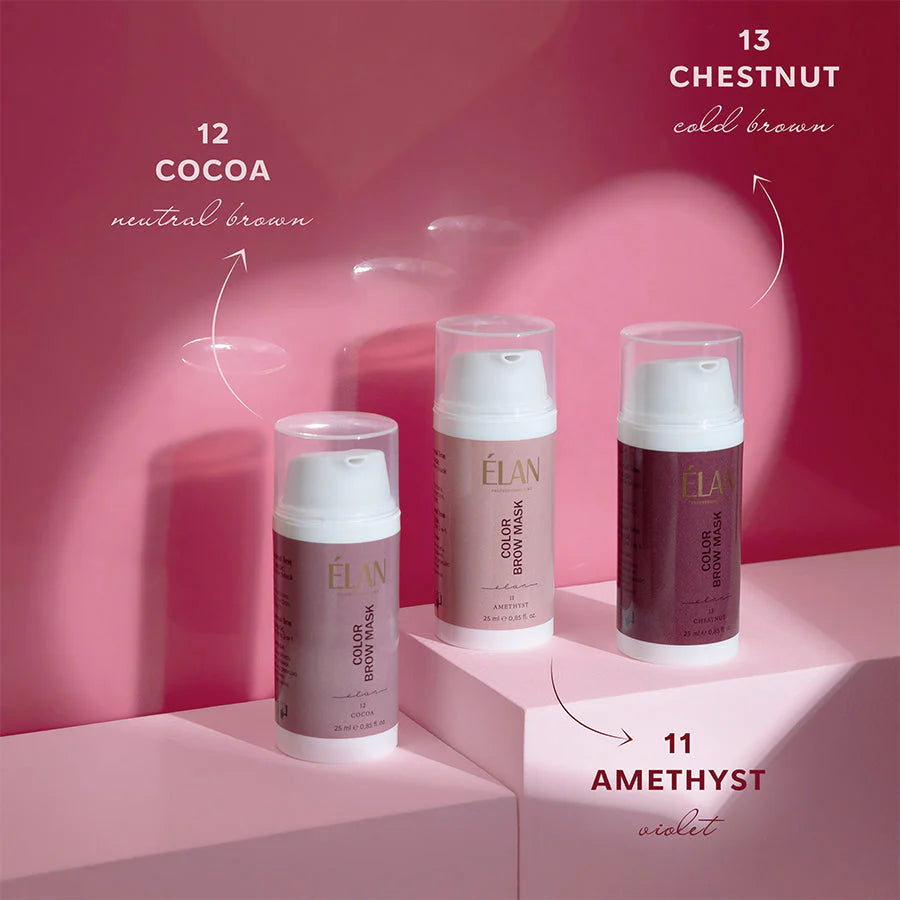 ELAN Тонирующая маска для бровей Color Brow Mask 2в1 Amethyst, 10 мл