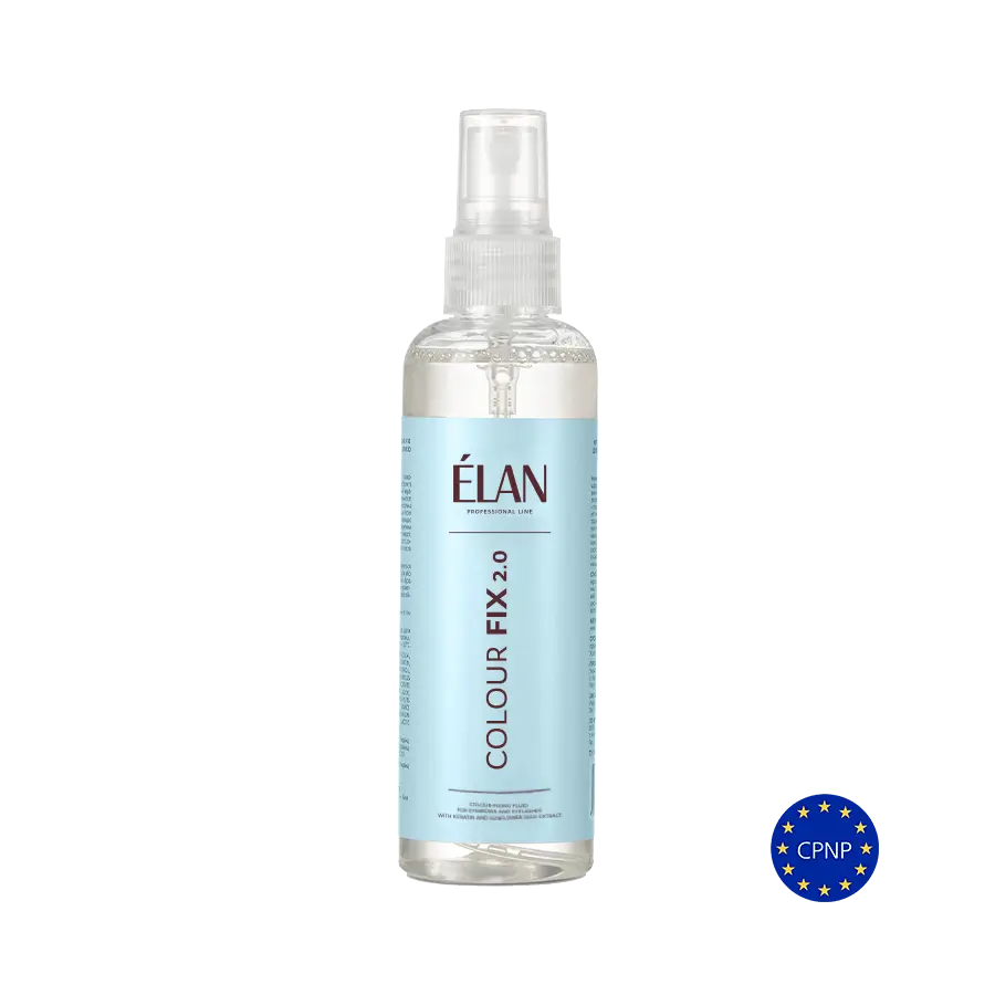 ELAN blakstienų ir antakių dažų fiksavimo skystis su keratinu ir saulėgrąžų sėklų aliejumi „Colour Fixing Fluid 2.0“, profesionali linija, 100 ml