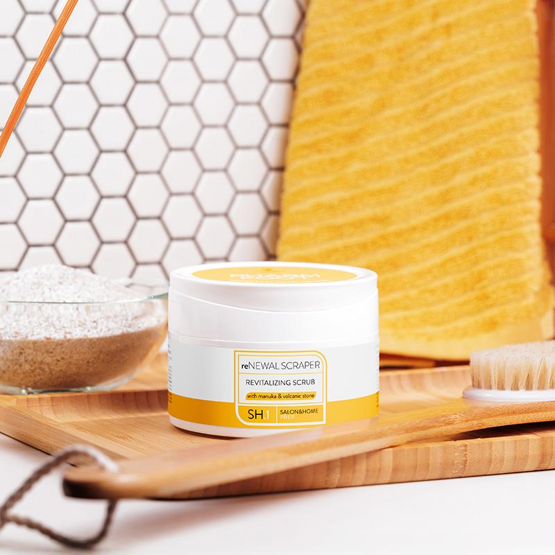 PHARM FOOT Foot Scrub with Manuka Honey and Volcanic Stones, reNEWAL SCRAPER, 200g