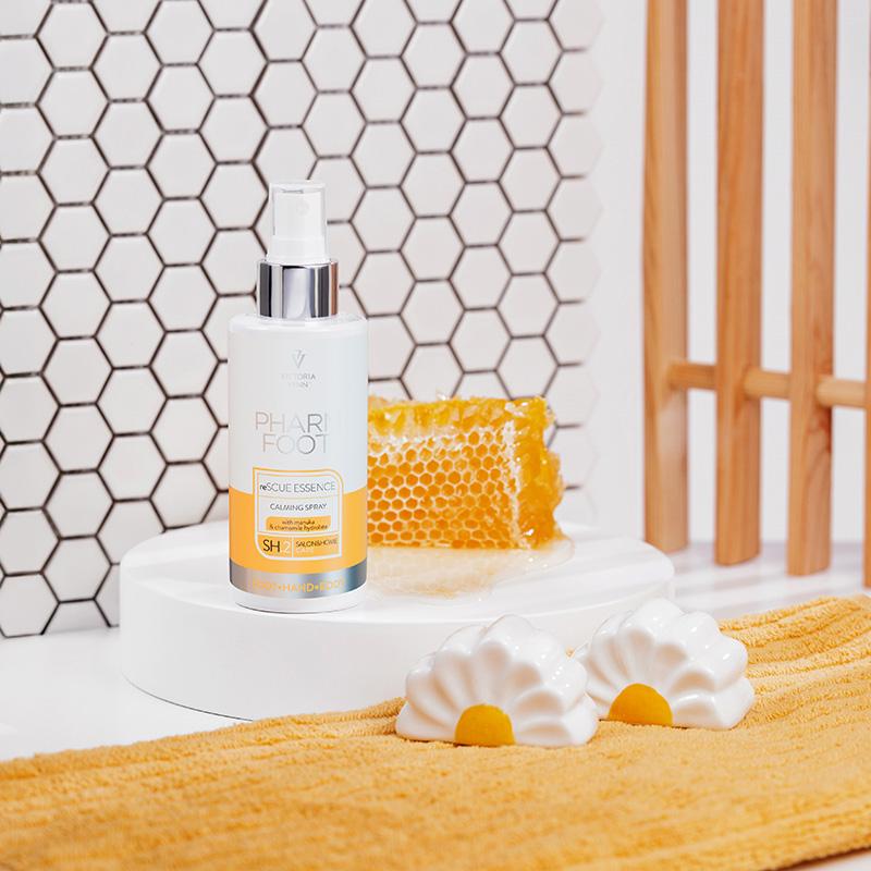 PHARM FOOT Soothing Spray for Dry Skin on Hands, Feet, and Body with Manuka Honey, reSCUE ESSENCE, 150ml