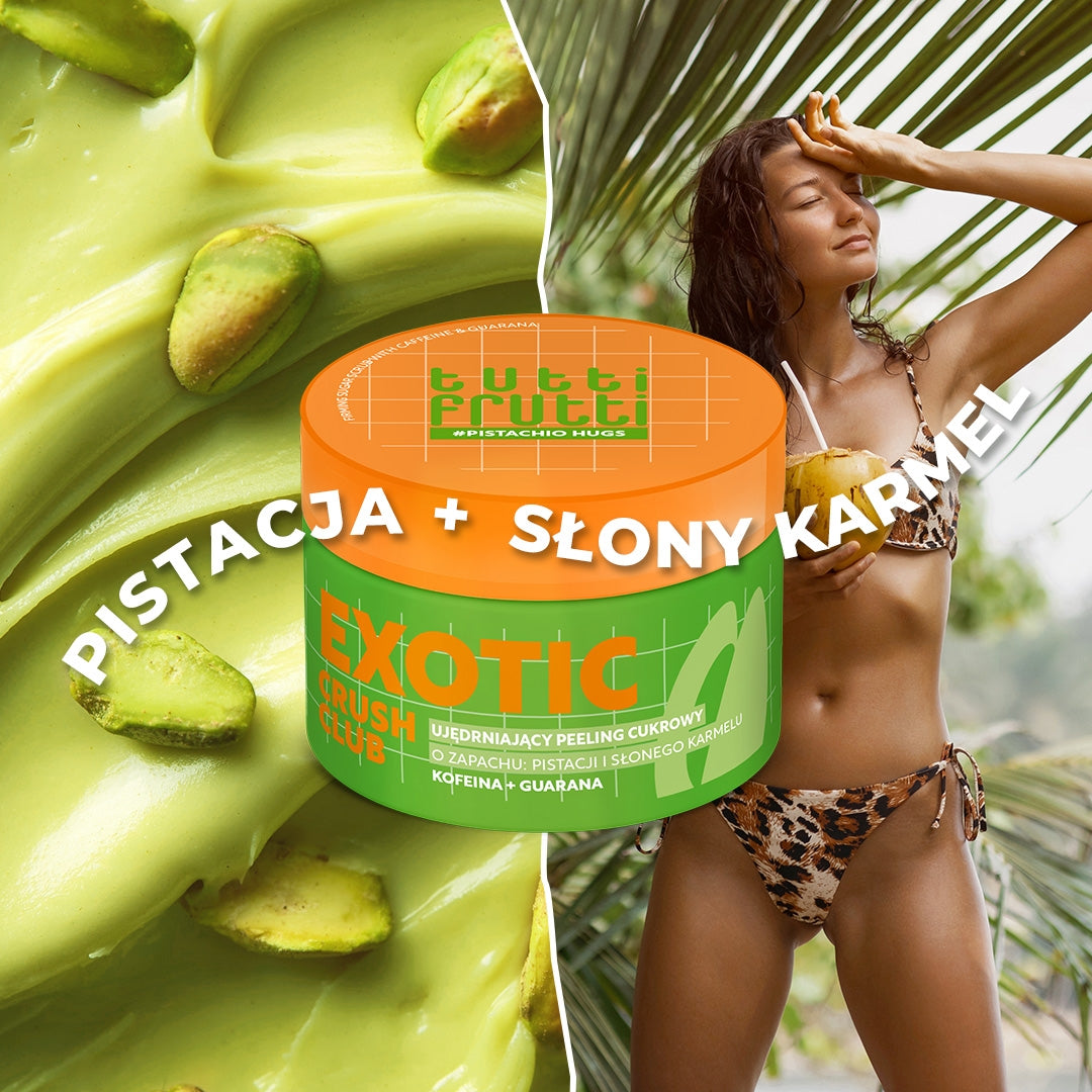 Farmona TUTTI FRUTTI PistachioHugs stiprinamasis kūno šveitiklis su kofeinu ir guarana 300 g