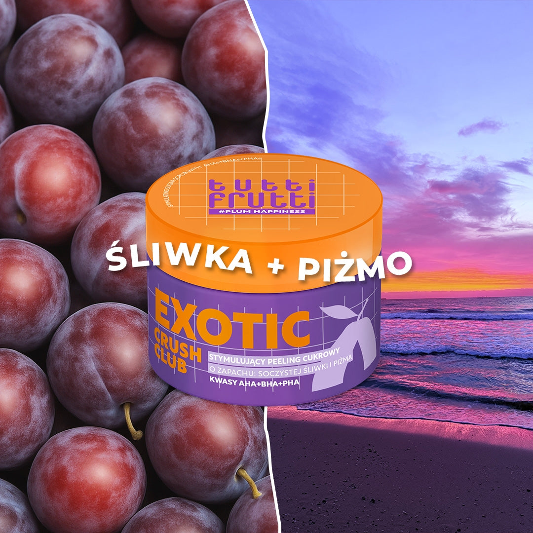 Farmona TUTTI FRUTTI SlyvųDžiaugsmas skatinamasis cukraus kūno šveitiklis su AHA+BHA+PHA rūgštimis 300 g
