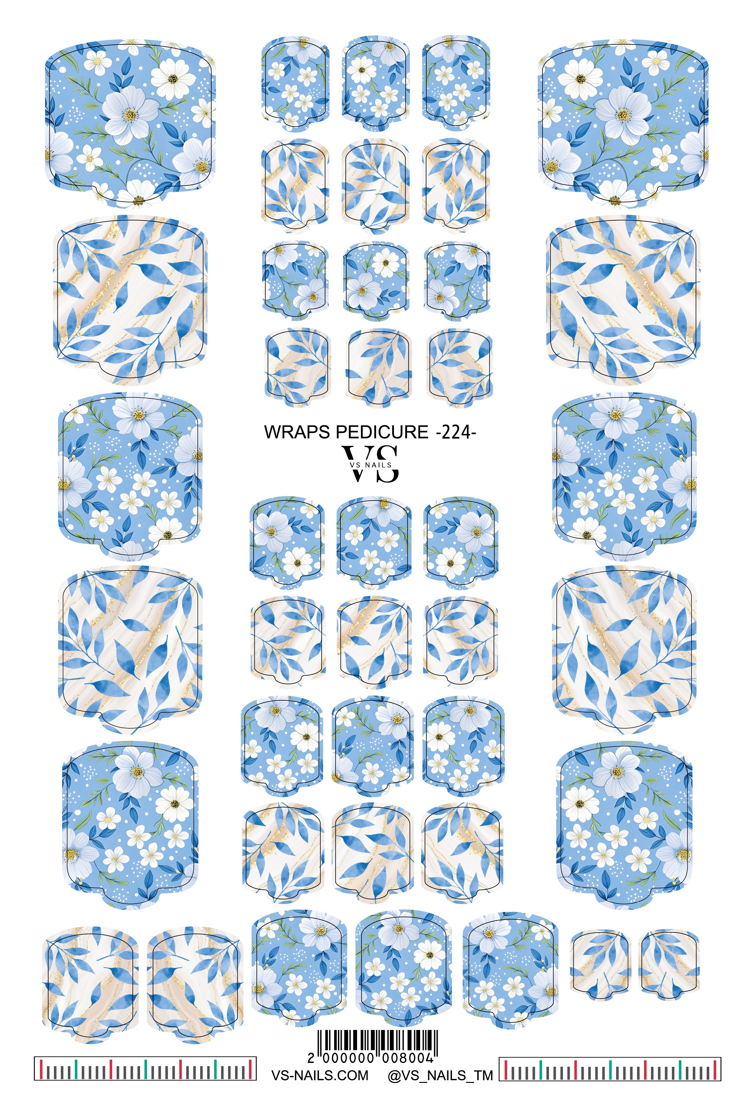 VS NAILS pedikiūro apvyniojimai Nr. 224