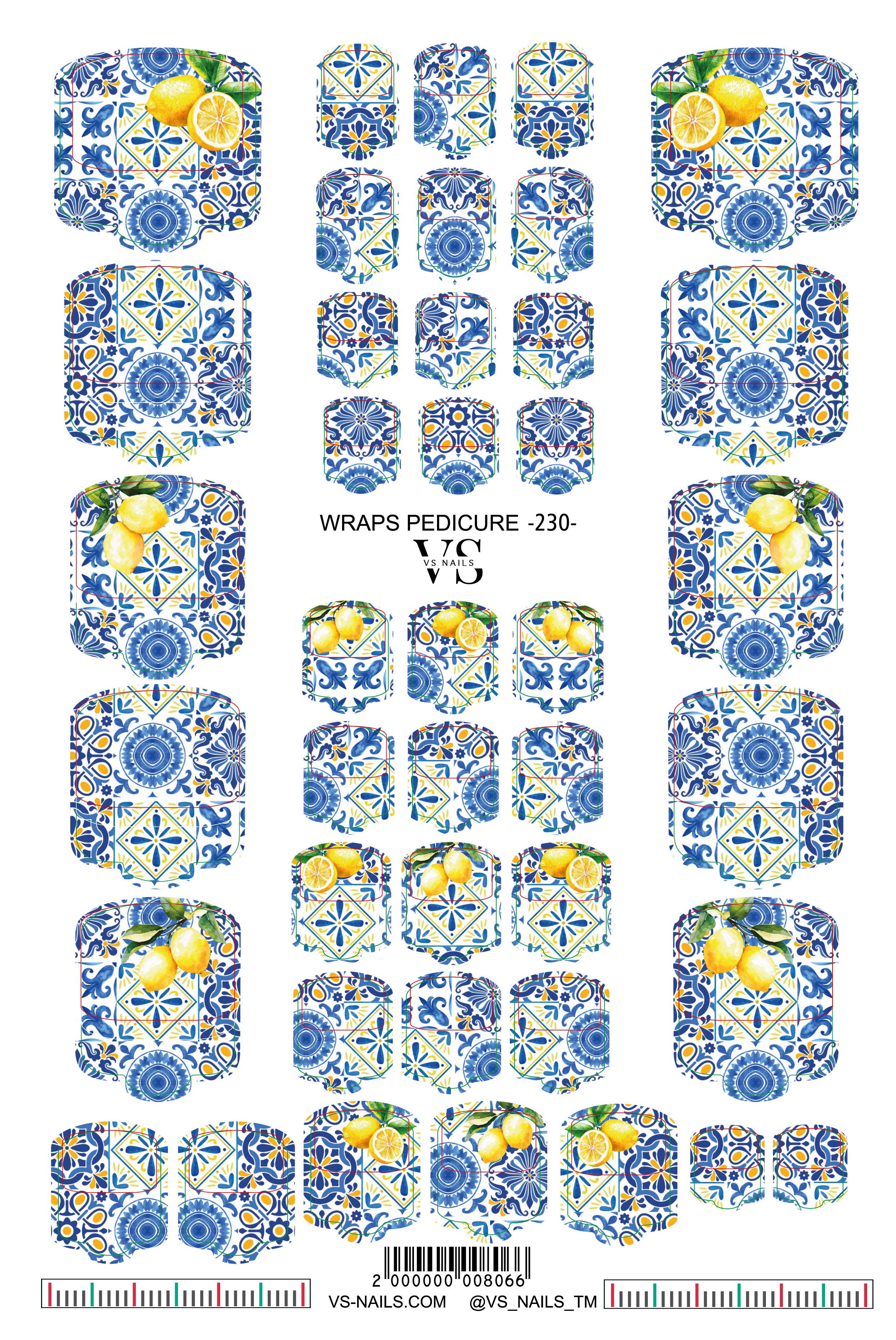 VS NAILS pedikiūro apvyniojimai Nr. 230
