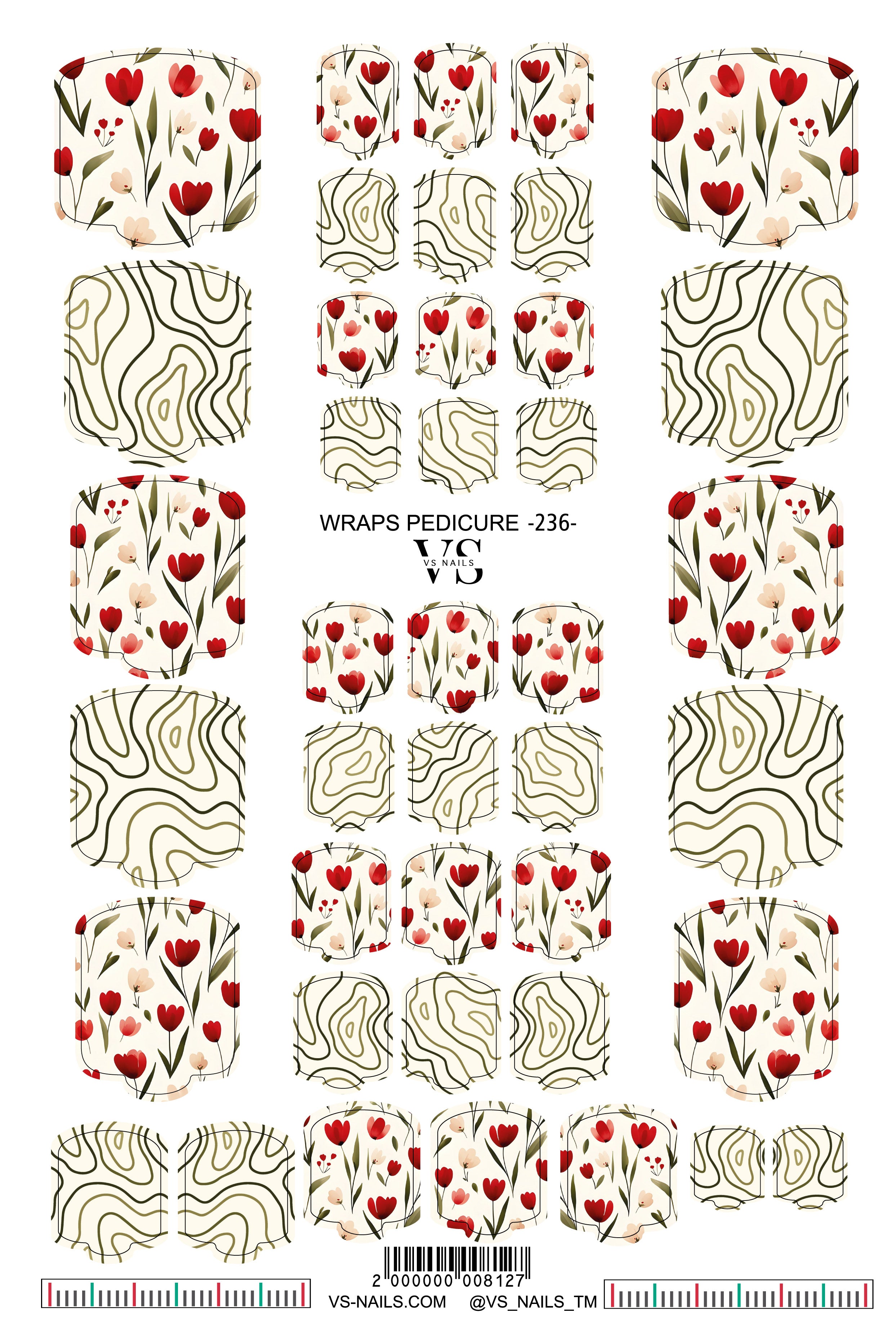 VS NAILS pedikiūro apvyniojimai Nr. 236