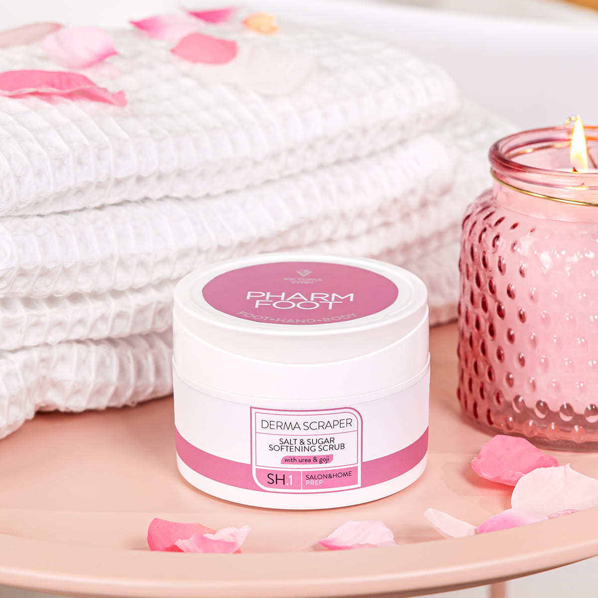 PHARM FOOT Sugar & Salt Exfoliating Scrub with Urea and Goji BERRIES DERMA SCRAPER 200g