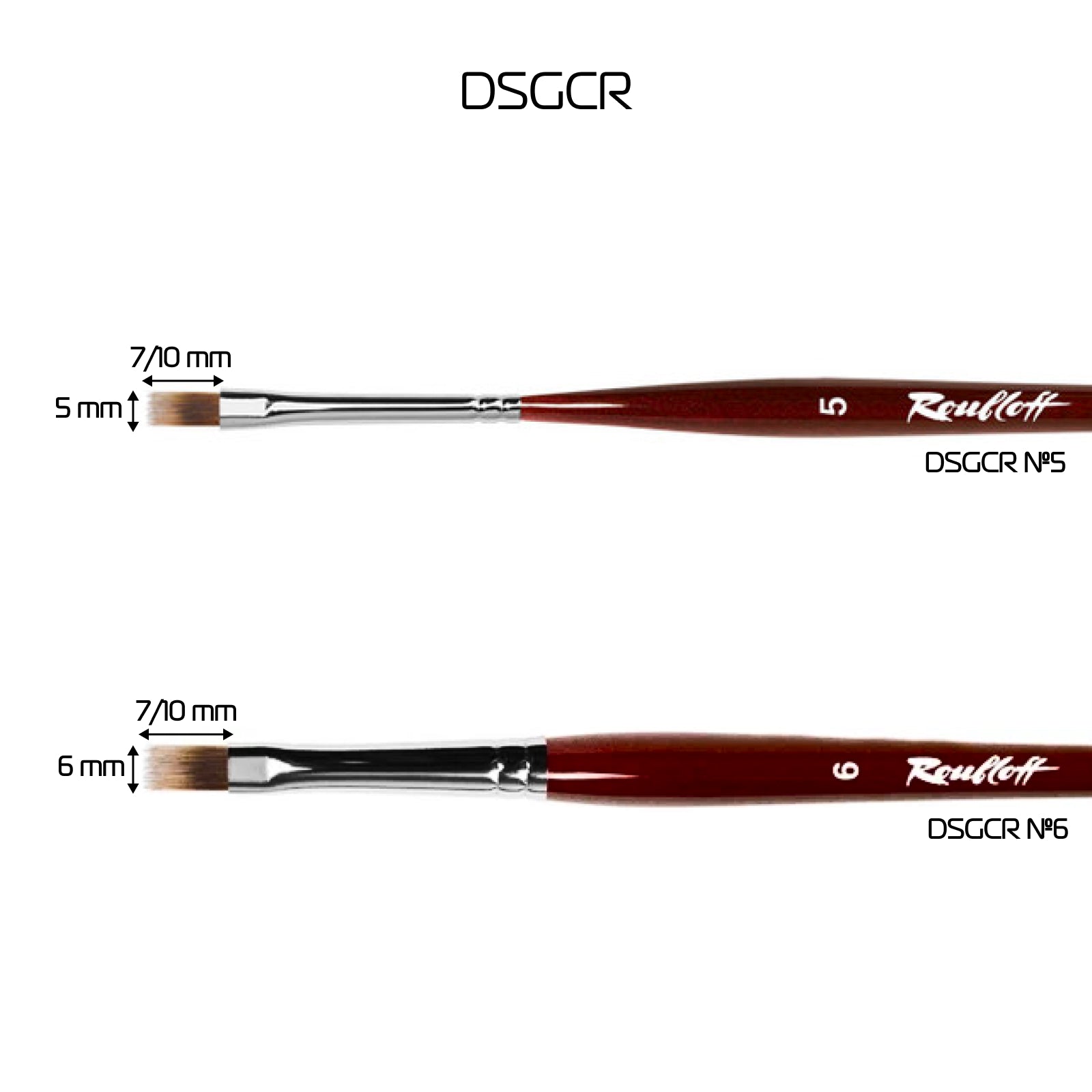 Roubloff, Плоская кисть для дизайна ногтей формы «шлейф» [DSGCR-6]