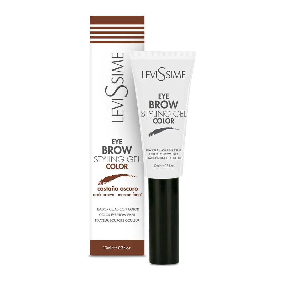 Levissime, „Eye Brow Styling Gel Dark Brown“ – antakių fiksatorius, tamsiai rudos spalvos, 10 ml [4703]