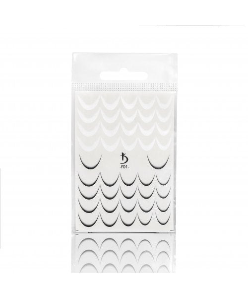 KODI Sliders for nail design French ombre F01 (black/white)