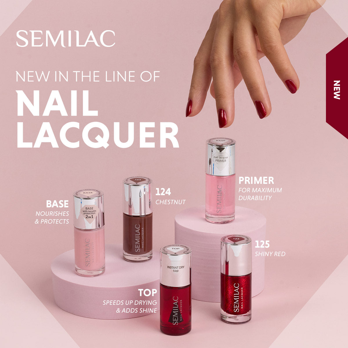 „Semilac“ nagų lako „Plant Keratin Sticky Base“ gruntas 9 ml