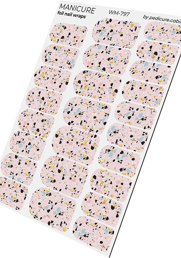 Pedikiūro spintelė manikiūro plėvele su auksine folija [WM-797]