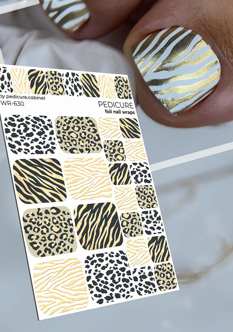 Pedicure cabinet pedicure nail wraps with colored foil [WR-630]