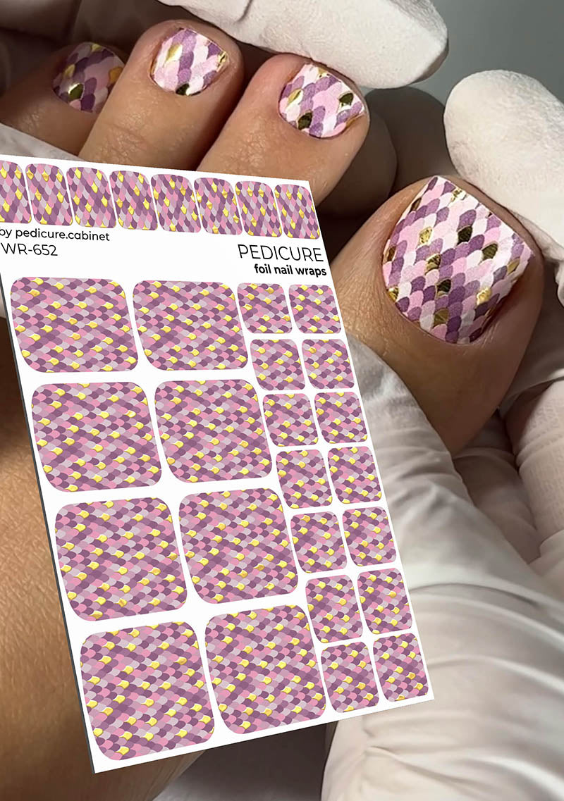 Pedicure cabinet pedicure nail wraps with gold foil [WR-652] 