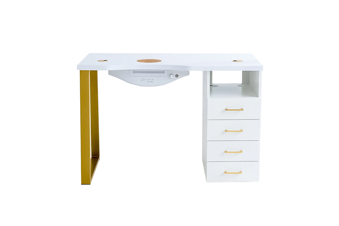 Afinia Manicure table Prime Gold with built-in dust collector NDC 2000