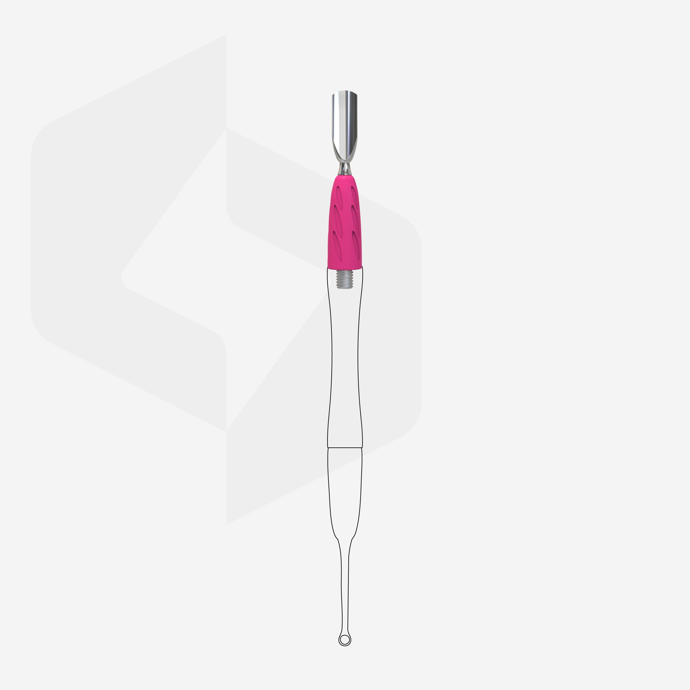 STALEKS Рабочая часть лопатки Combo UNIQ 16 пушер скругленный узкий [WPPQ-16]