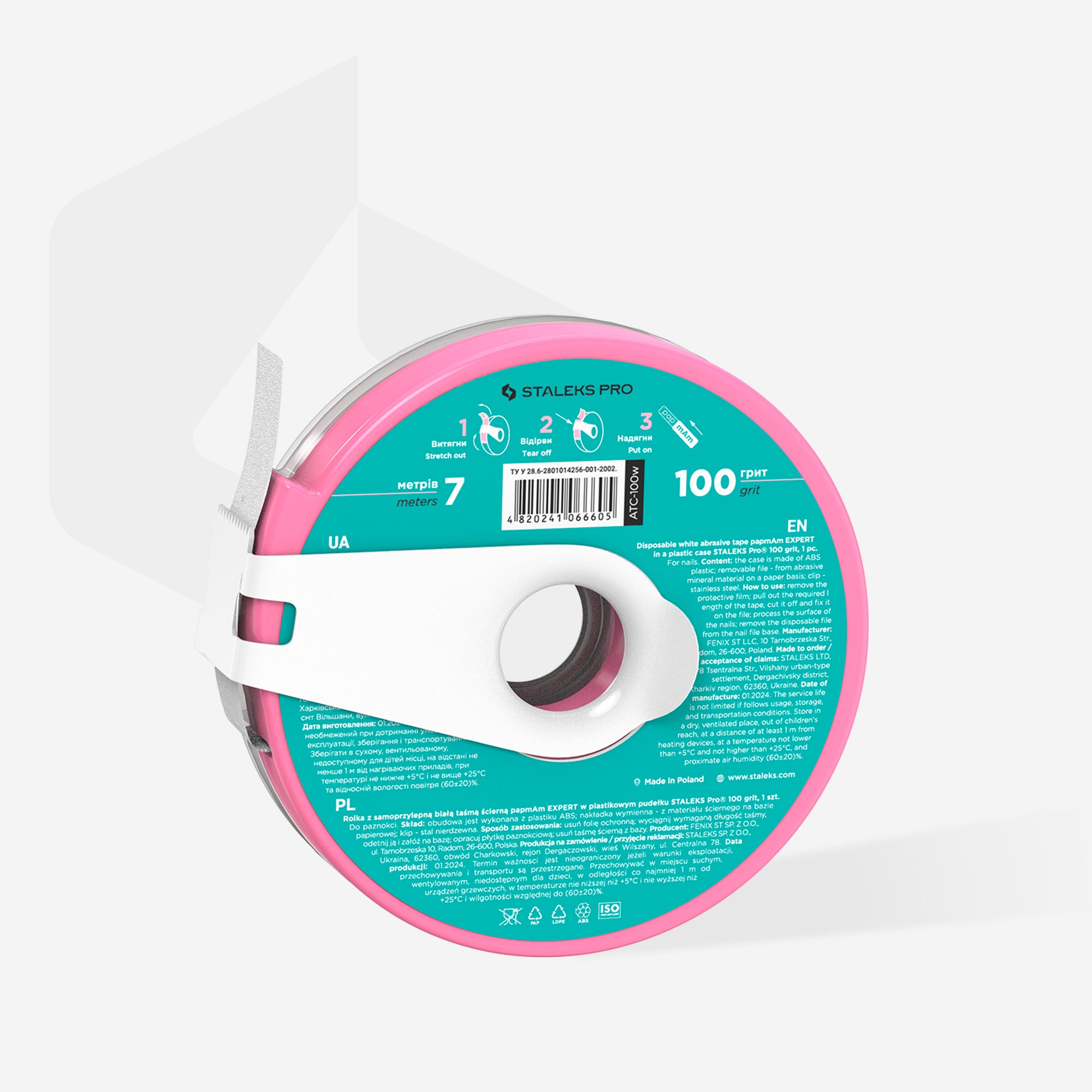 STALEKS PapMam Keičiamas popieriaus ritinėlis (ritinėlis) 100 g. baltas (6 metrai) [ATC-100W]