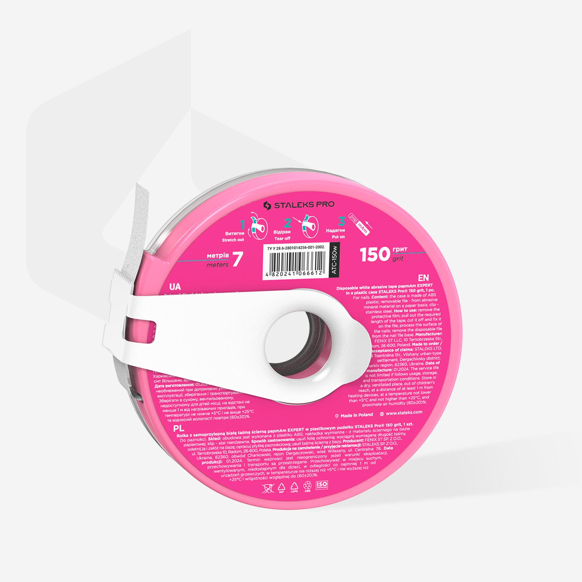 STALEKS PapMam Keičiamas popieriaus juosta (ritinėlis) 150 g balta (6 metrai) [ATC-150W]