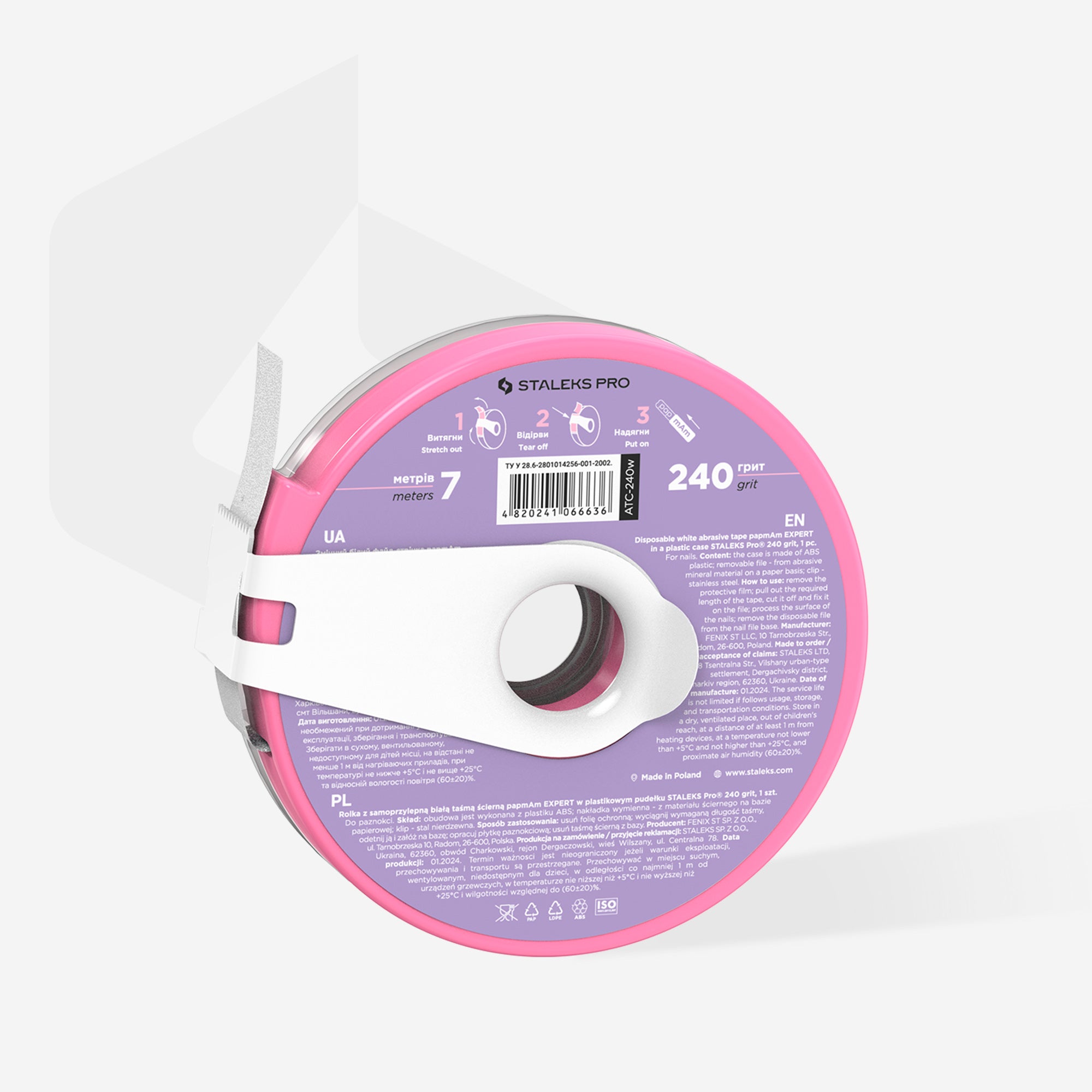 STALEKS PapMam Keičiamas popieriaus ritinėlis (ritinėlis) 240 g baltas (6 metrai) [ATC-240W]