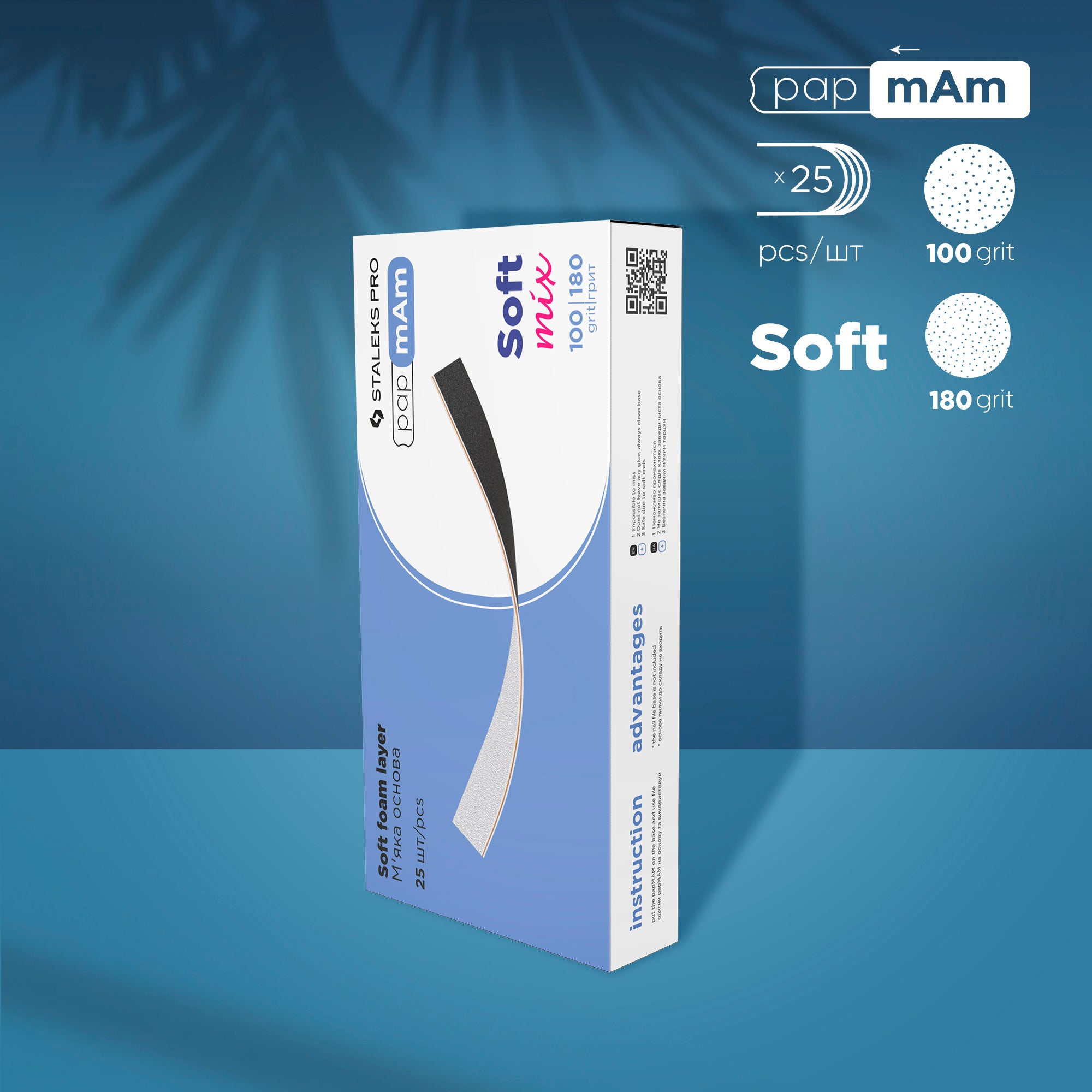 STALEKS PapMam keičiamieji peiliukai tiesiai pagrindui minkštam pagrindui MIŠINYS (25 vnt.) [DFCEMIX-20-100/180]