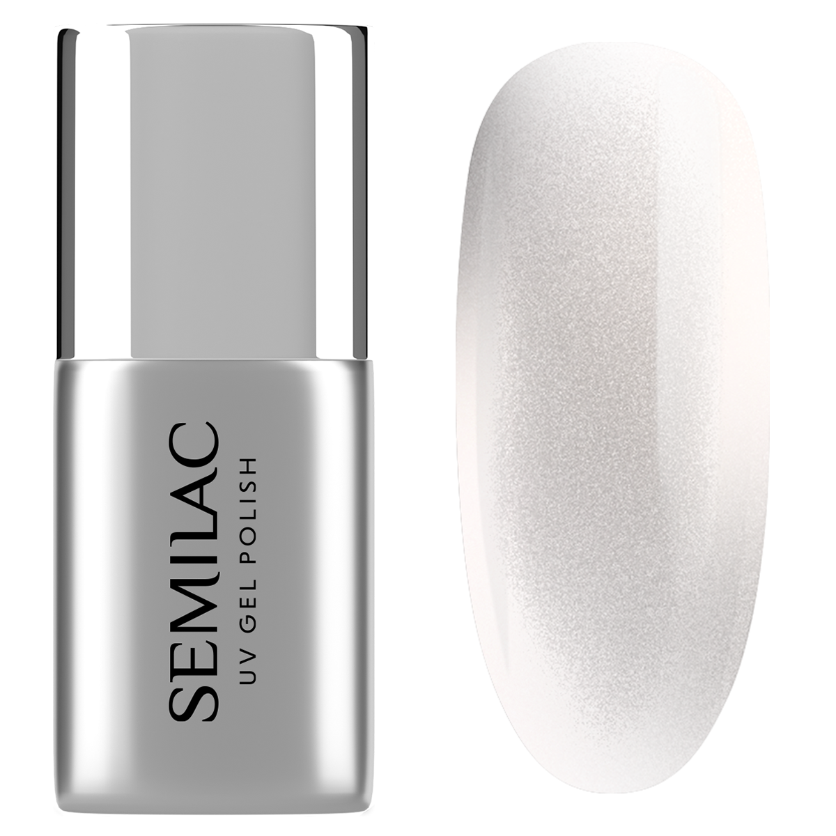 „Semilac“ „Top No Wipe“ sidabrinis blizgus lakas T35, 7 ml