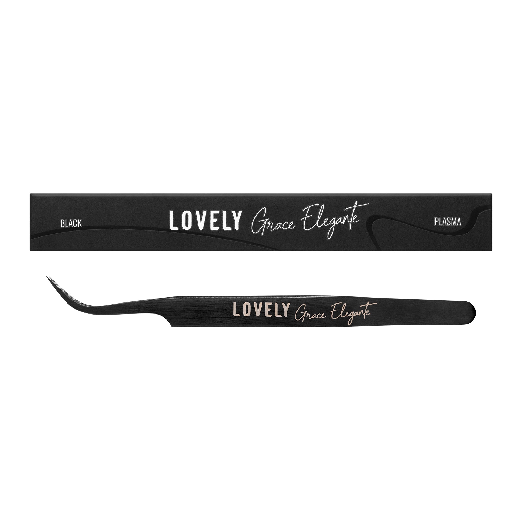 LOVELY Eyelash Extension Tweezers NanoFiber Grace Elegante, Standard Curved
